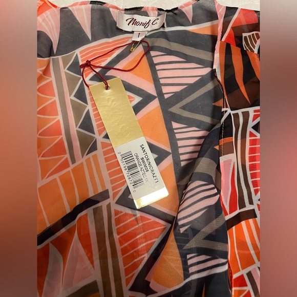 Monif C. Aztec Orange Swim Coverup. - Picture 7 of 7